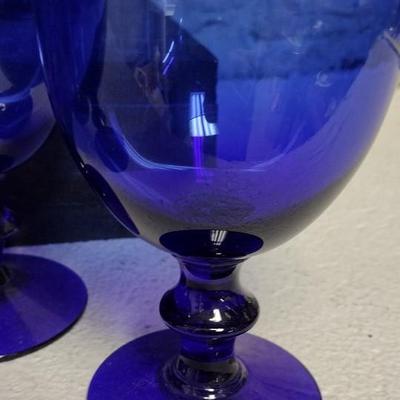 11 Blue Water Goblets