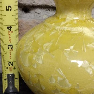 Yellow Chrystalline Vase - Phil Morgan
