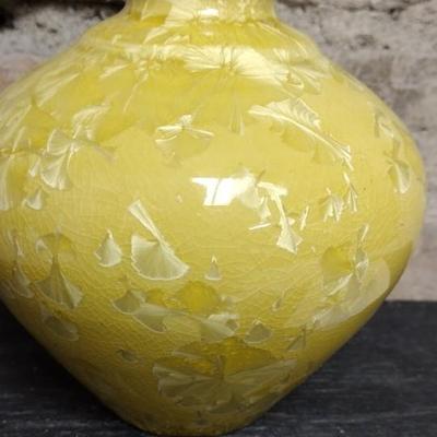 Yellow Chrystalline Vase - Phil Morgan