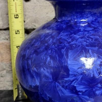 Royal Blue Chrystalline Vase - Phil Morgan