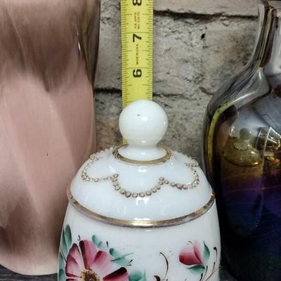 Sugar Bowl and 2 Vases