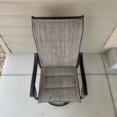GLASS TOP PATIO TABLE WITH 4 SWIVEL CHAIRS