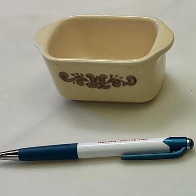 Vintage Pfaltzgraff village miniature loaf pan, sweatener holder