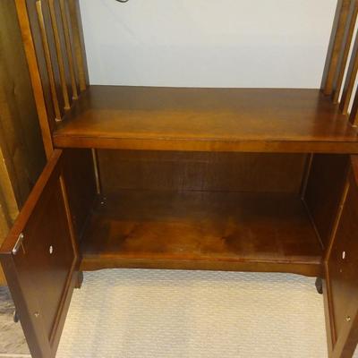 2 TIER STAND WITH CABINETS