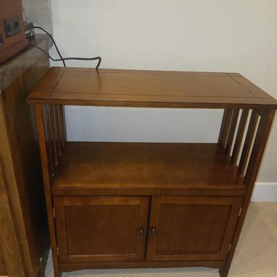 2 TIER STAND WITH CABINETS