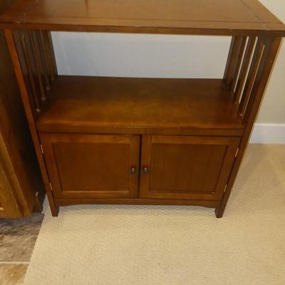 2 TIER STAND WITH CABINETS