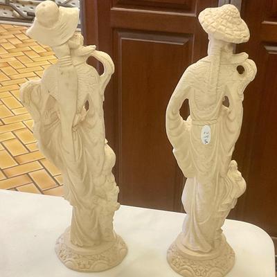 Cast stone oriental figures made in Mexico