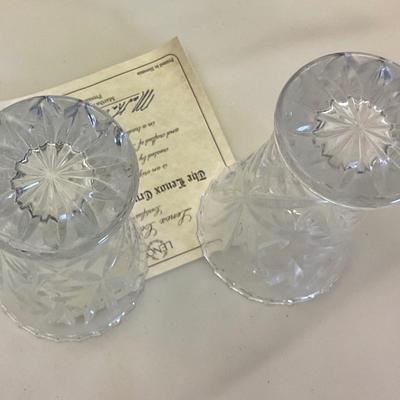 Pair of Lenox lead Crystal vases about 4” tall have original COA papers