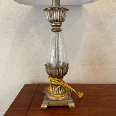 PAIR OF MATCHING LAMPS AND A METAL VASE