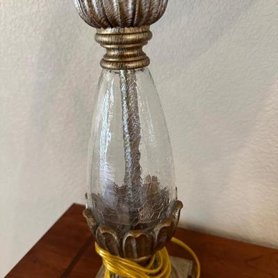 PAIR OF MATCHING LAMPS AND A METAL VASE
