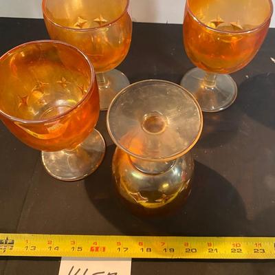 Vintage Carnival Glass Goblets