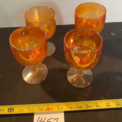 Vintage Carnival Glass Goblets