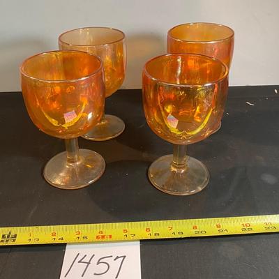 Vintage Carnival Glass Goblets