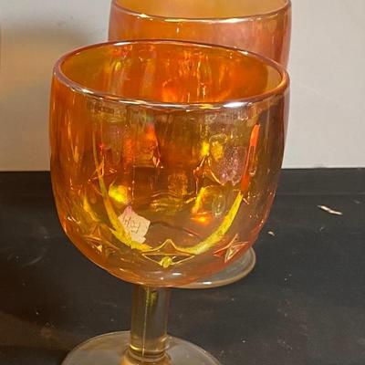 Vintage Carnival Glass Goblets