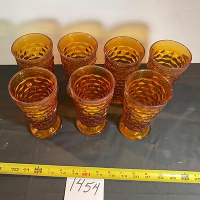 Indiana Colony Whitehall Amber Tea Glasses