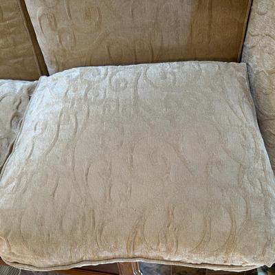 IVORY COLORED SOFA WITH SLIPCOVER CUSHIONS