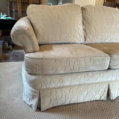 IVORY COLORED SOFA WITH SLIPCOVER CUSHIONS