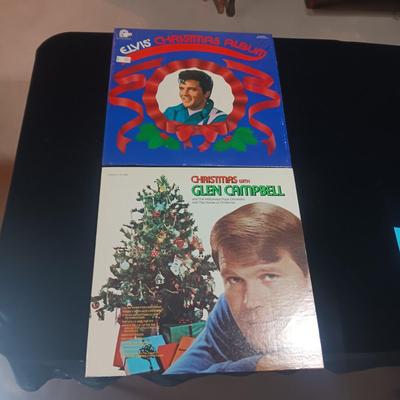 ELVIS PRESLEY & GLEN CAMPBELL CHRISTMAS VINYL RECORDS