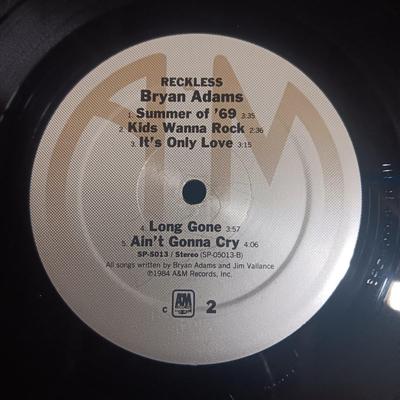 2 BEACH BOYS AND BRYAN ADAMS VINYL RECORDS W/NO JACKETS