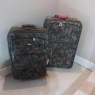 JAGUAR 2 PIECE CLOTH LUGGAGE ON 2 WHEELS