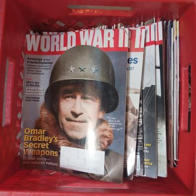 MILK CRATE FULL OF '08 & '09 WORLD WAR II MAGAZINES