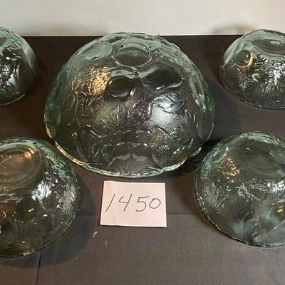 Vintage Glass Salad Bowl Set