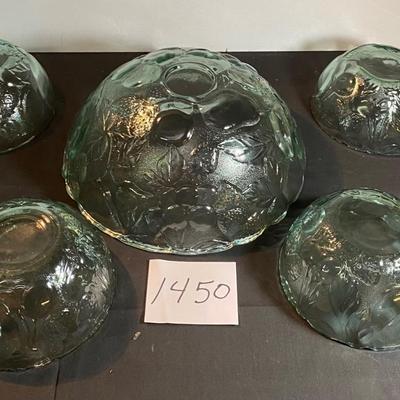 Vintage Glass Salad Bowl Set