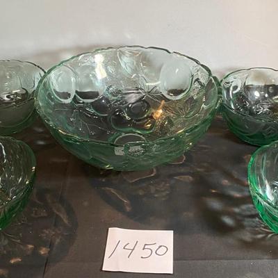 Vintage Glass Salad Bowl Set