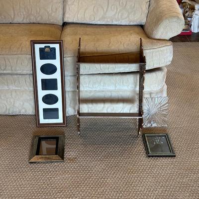 WALL SHELF AND PICTURE FRAMES
