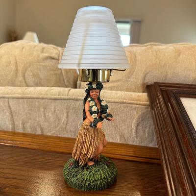 BRASS SAILBOAT, METAL FISH CANDLE HOLDER, BEACH SCENE PICTURE AND A HAWAIIAN TEA LIGHT