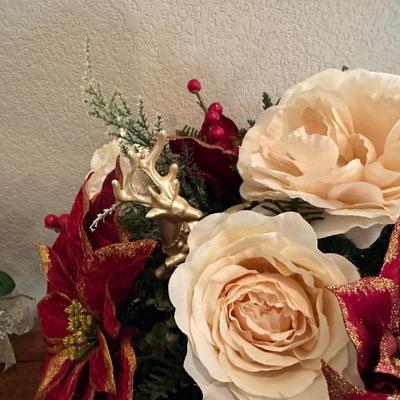 SILK FLOWER ARRANGEMENTS AND SWAG
