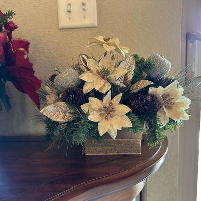 SILK FLOWER ARRANGEMENTS AND SWAG