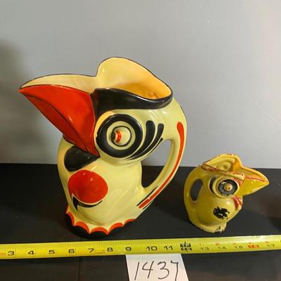 Vintage Ephilia Czechoslovakia Handpainted Toucan Pitcher