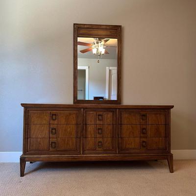 DIXIE 9 DRAWER DRESSER WITH MIRROR