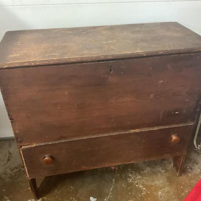 Primitive storage chest from Connecticut, was a barn find