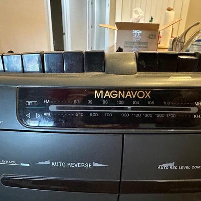 MAGNAVOX BOOMBOX, CASSETTES AND CD'S