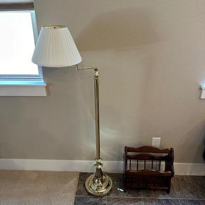 FLOOR LAMP AND MAGAZINE RACK