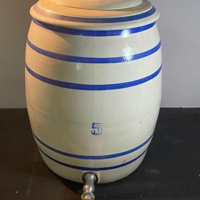 Vintage 5 Gallon Stoneware Crock Drink Dispenser