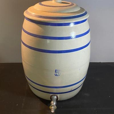 Vintage 5 Gallon Stoneware Crock Drink Dispenser