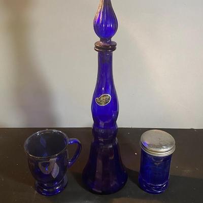 Vintage Rossini Italy Empoli Cobalt Blue Bottle and More