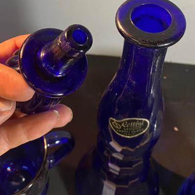 Vintage Rossini Italy Empoli Cobalt Blue Bottle and More