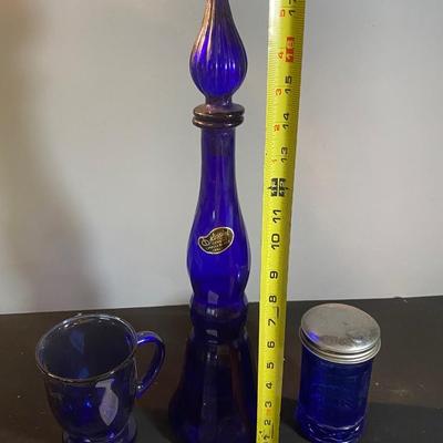 Vintage Rossini Italy Empoli Cobalt Blue Bottle and More
