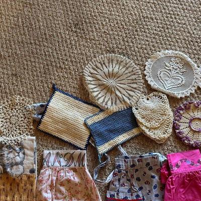 HANDMADE DOILIES, FLOUR SACK TOWELS, APRONS AND MORE