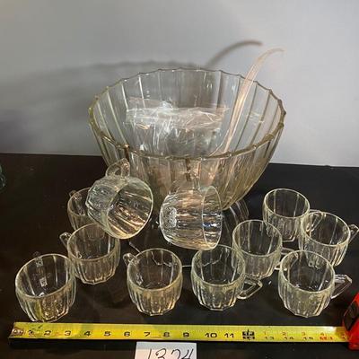 Vintage Punch Bowl and Cups