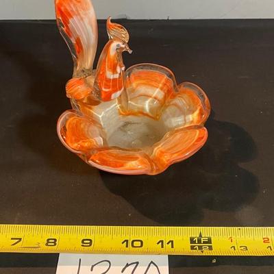 Vintage Art Glass Bird Ashtray Candy Dish