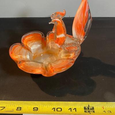 Vintage Art Glass Bird Ashtray Candy Dish