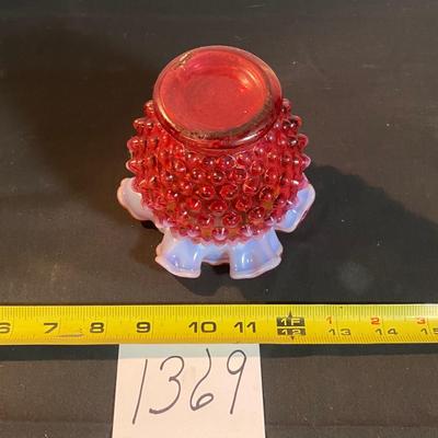 Vintage Fenton Hobnail Ruffle Vase