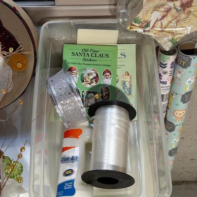 CRAFT SUPPLIES IN A DRAWER ORGANIZER AND GIFT WRAP SUPPLIES