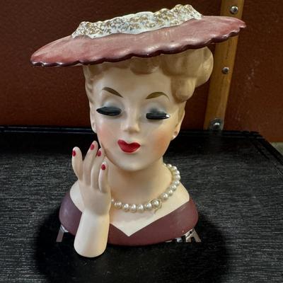 Lady Head Vase - 1950's