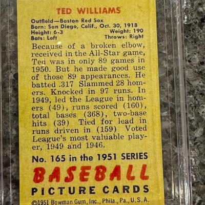 $300,000 baseball card? Ted Williams No.165 of the 1951 Bowman series PSA 10 Contender